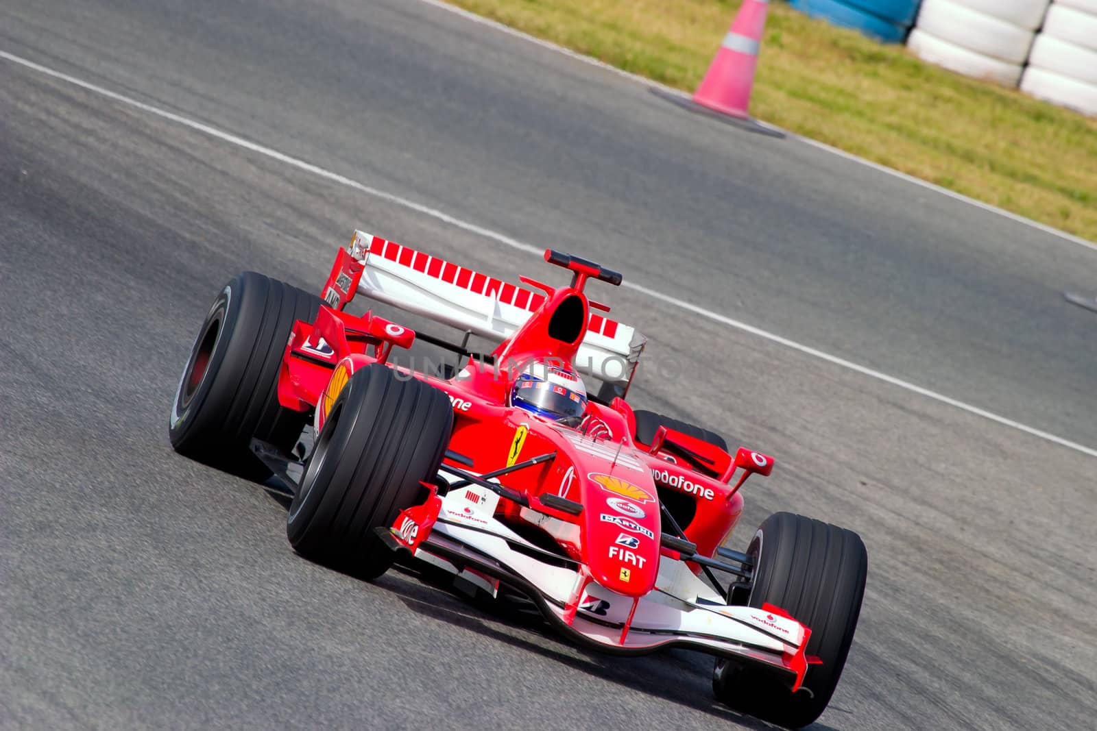 JEREZ DE LA FRONTERA, SPAIN - OCT 10: Marc Gene of Scuderia Ferrari F1 take a curve on training session on October 10 , 2006 in Jerez de la Frontera , Spain