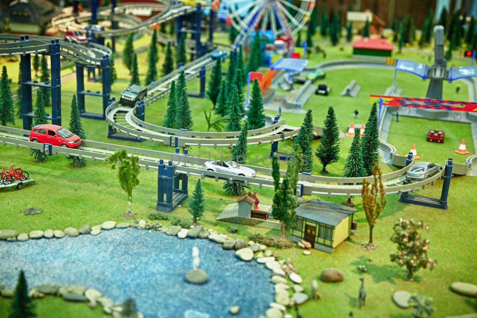 Maquette city park with a fantastic road by pzaxe