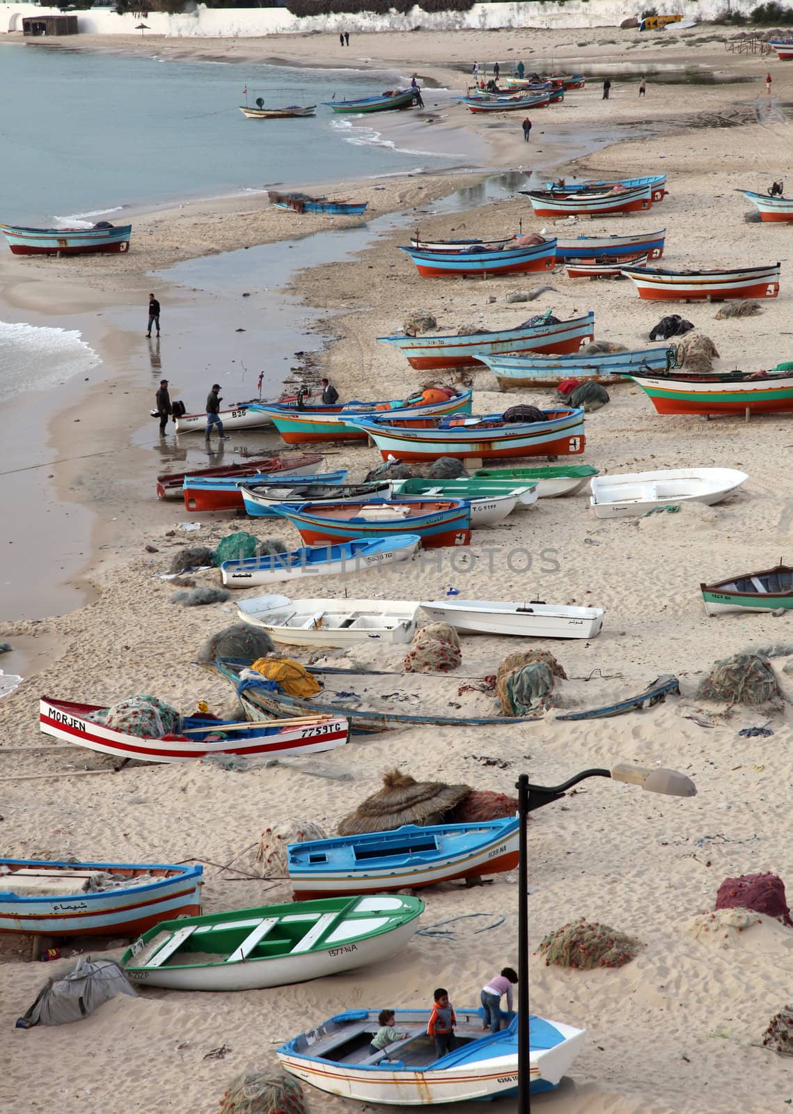 Boats on the beach. Hammamet.