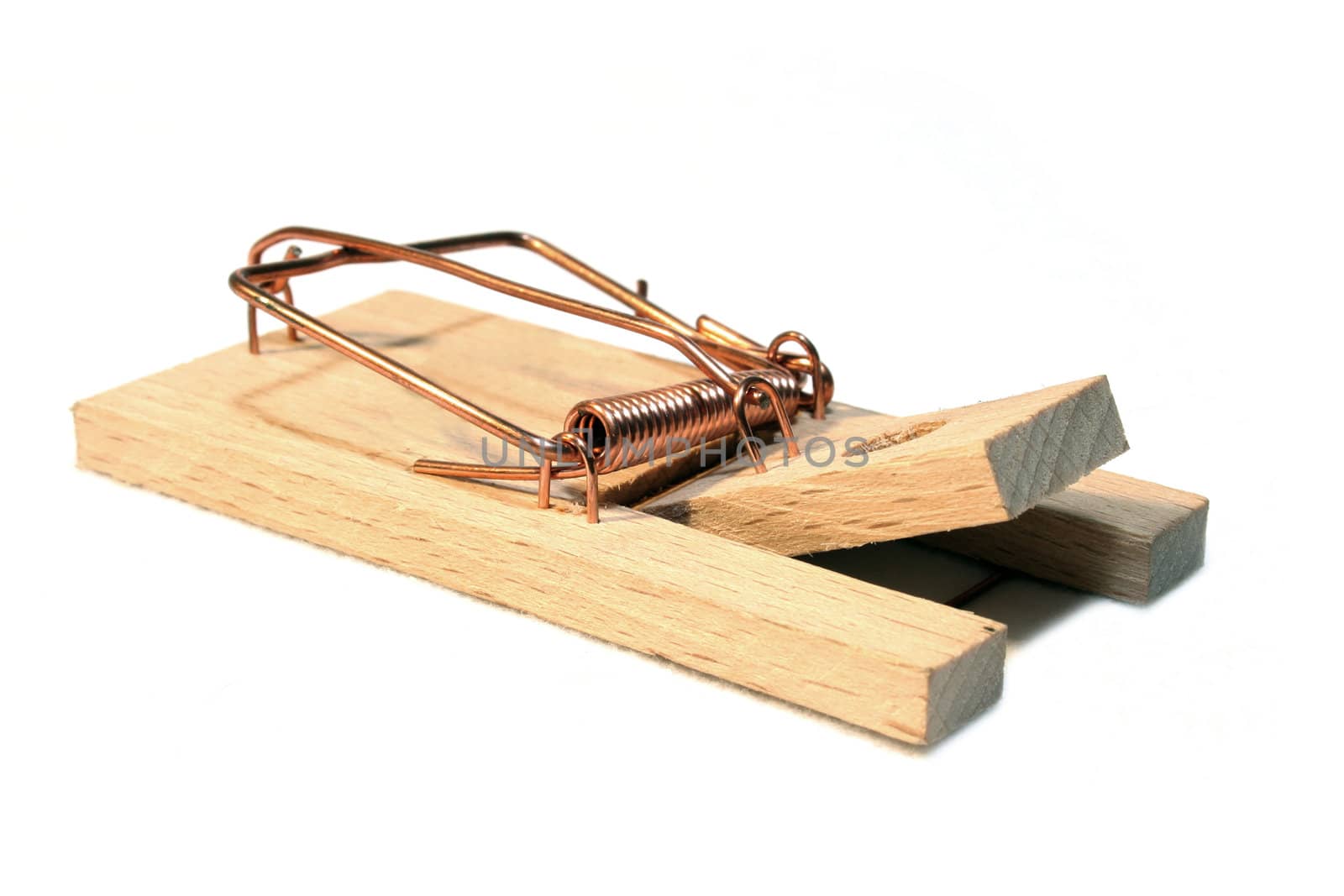 Mousetrap on white background