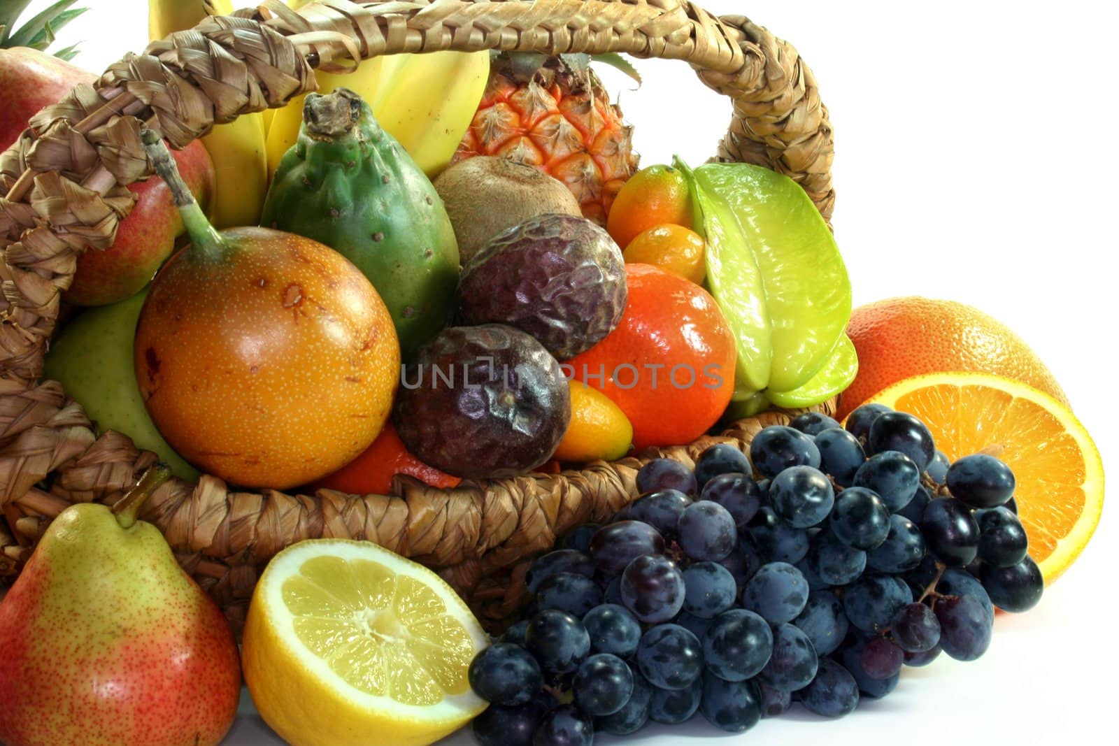 a basket filled with delicious fruits