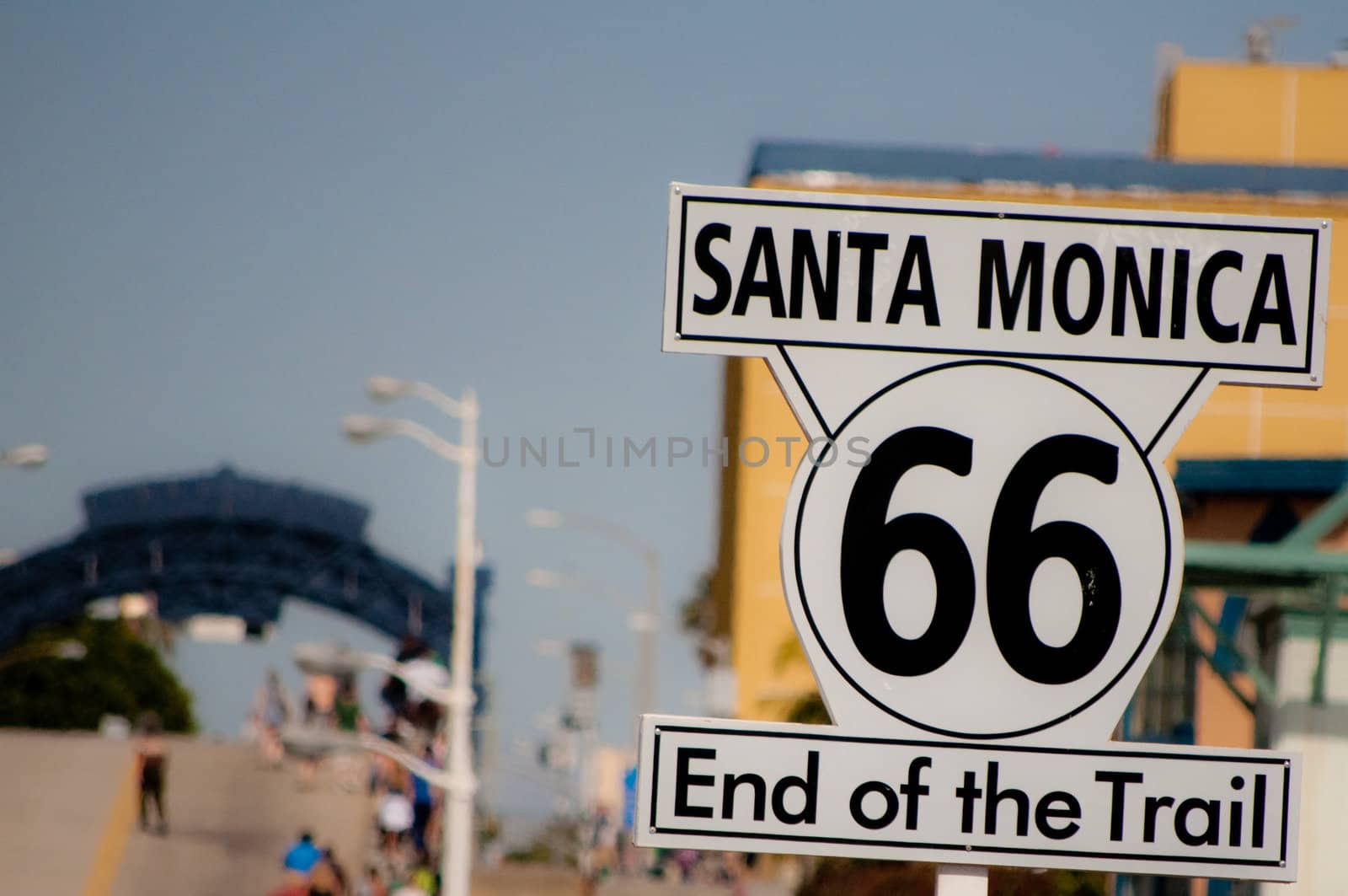 End of Route 66 at the Santa Monica Pier in California