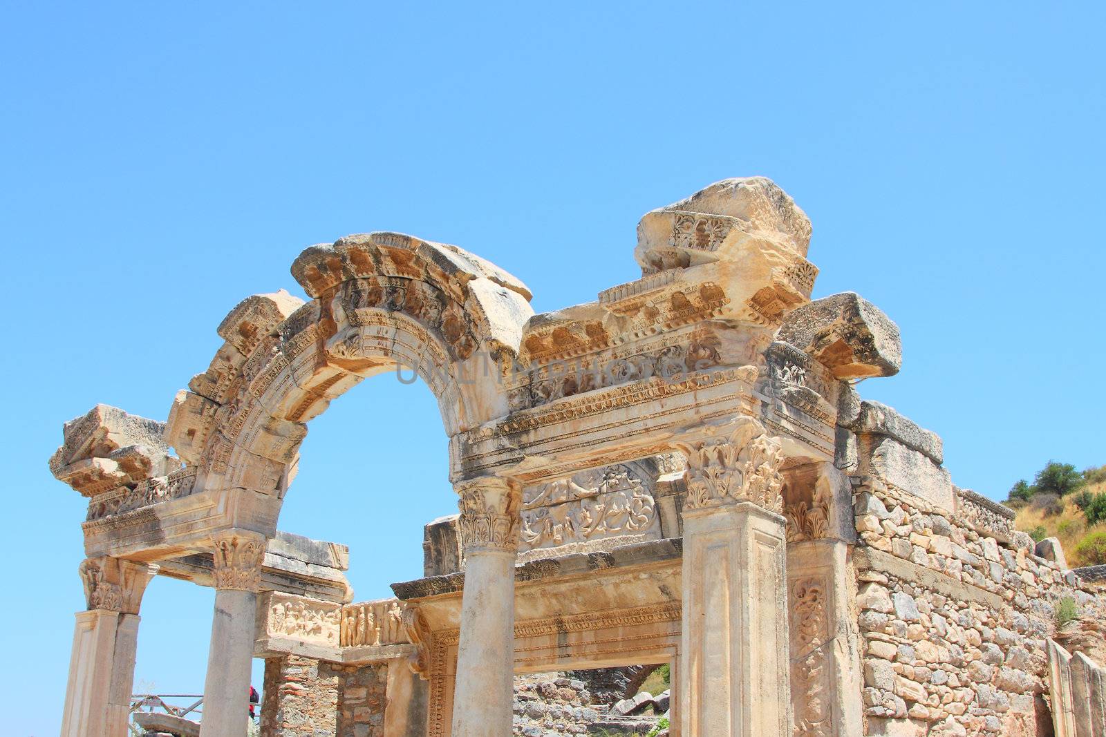 Temple of Hadrian in an antique city the Ephesus