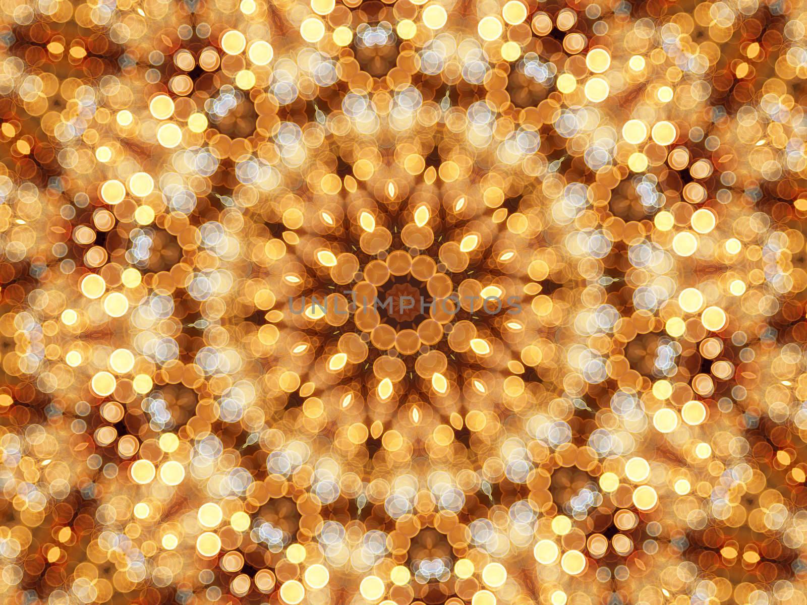 Mosaic kaleidoscope background of circular lights (bokeh)