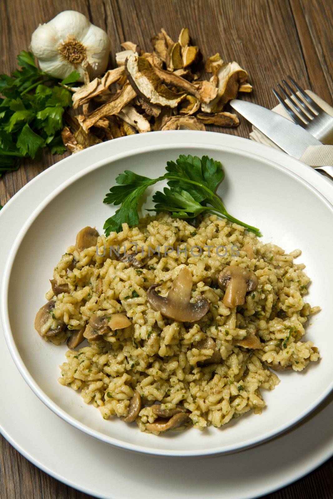 rice with porcini mushrooms