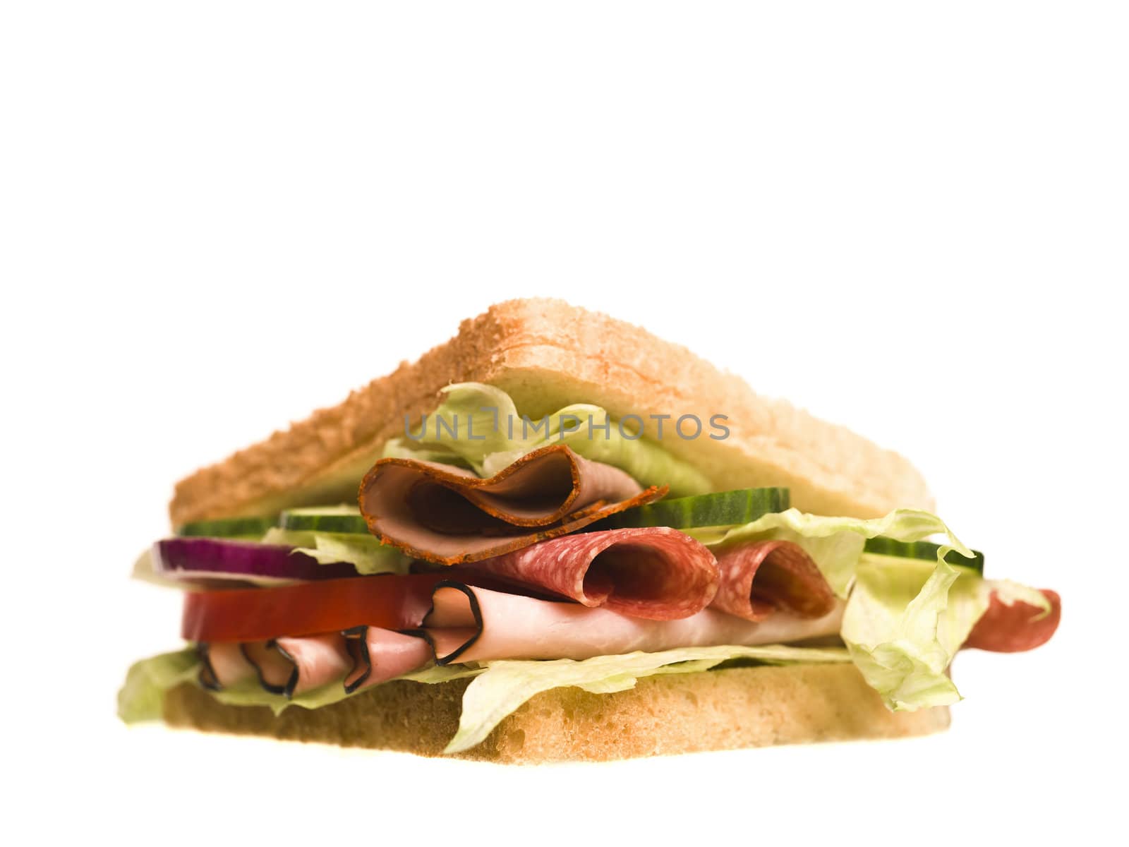 Take out sandwich isolated on white background