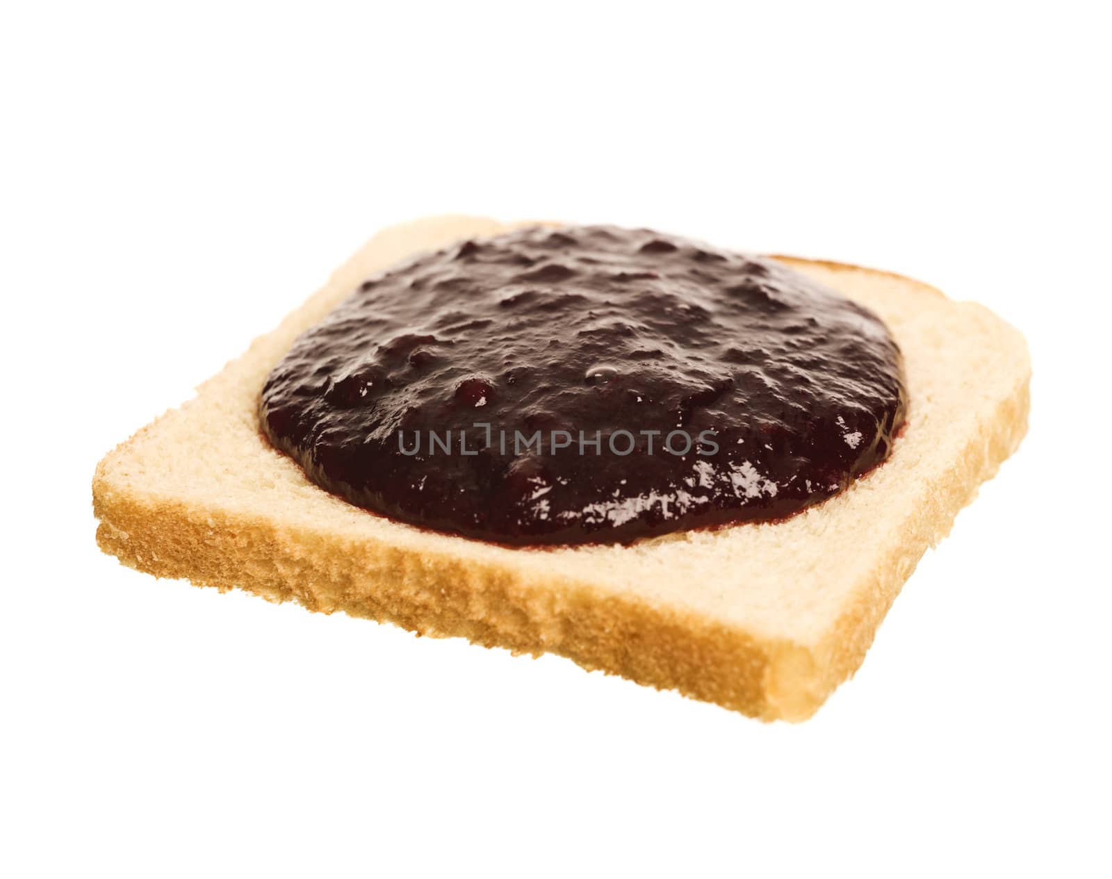 Jam sandwich isolated on white background