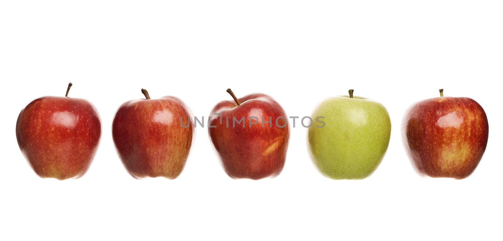 Group of apples isolated on white background