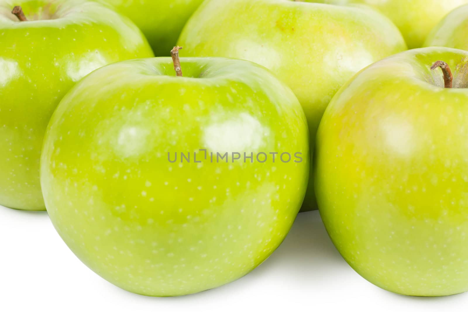 Many fresh green apples