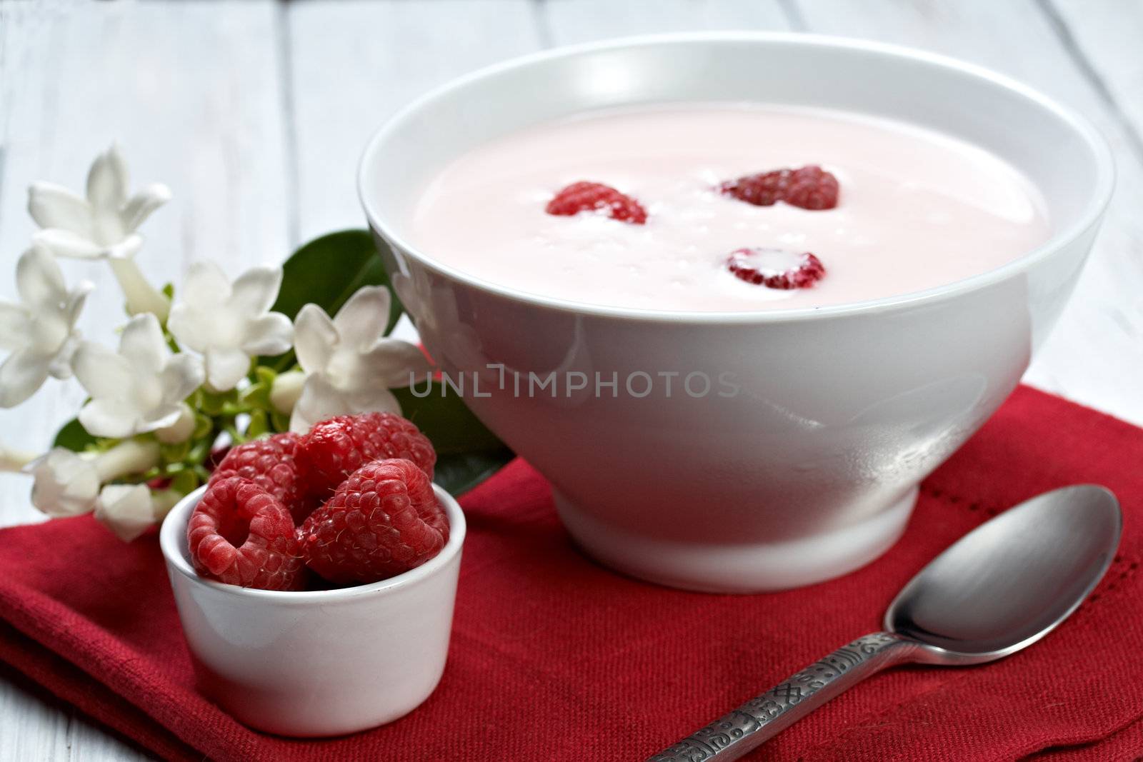 raspberry with yogurt by maxg71