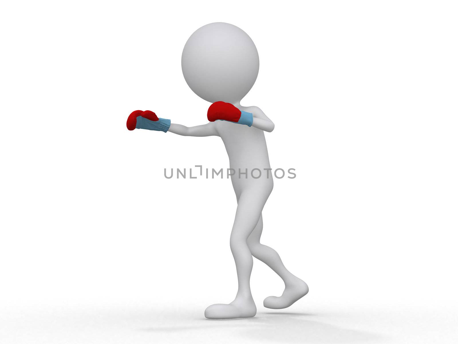 3d boxer making a jab by dacasdo