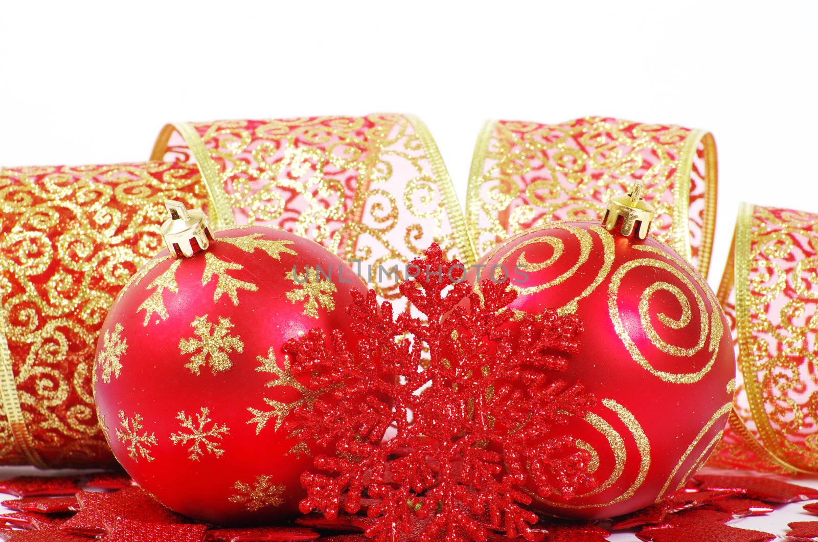 Christmas balls isolated on the white background
