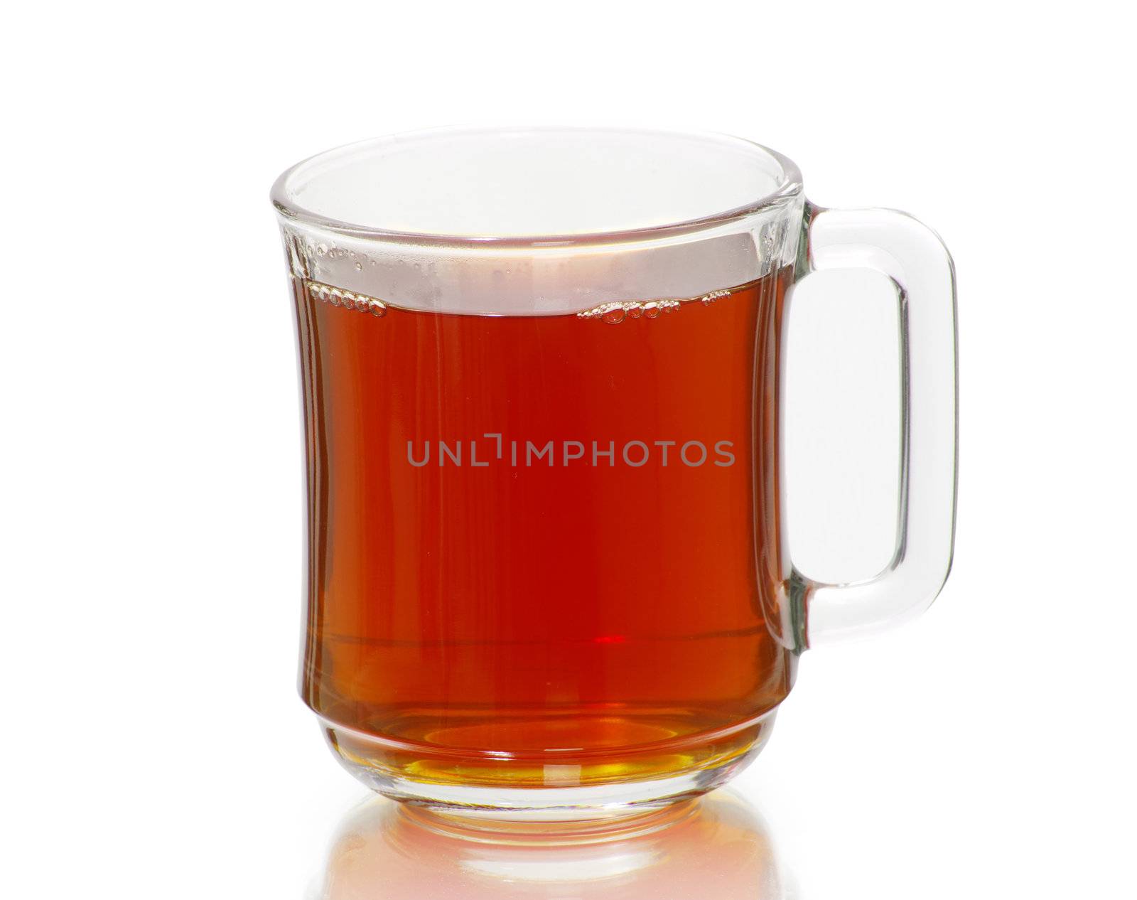 tea in cup isolated on white background