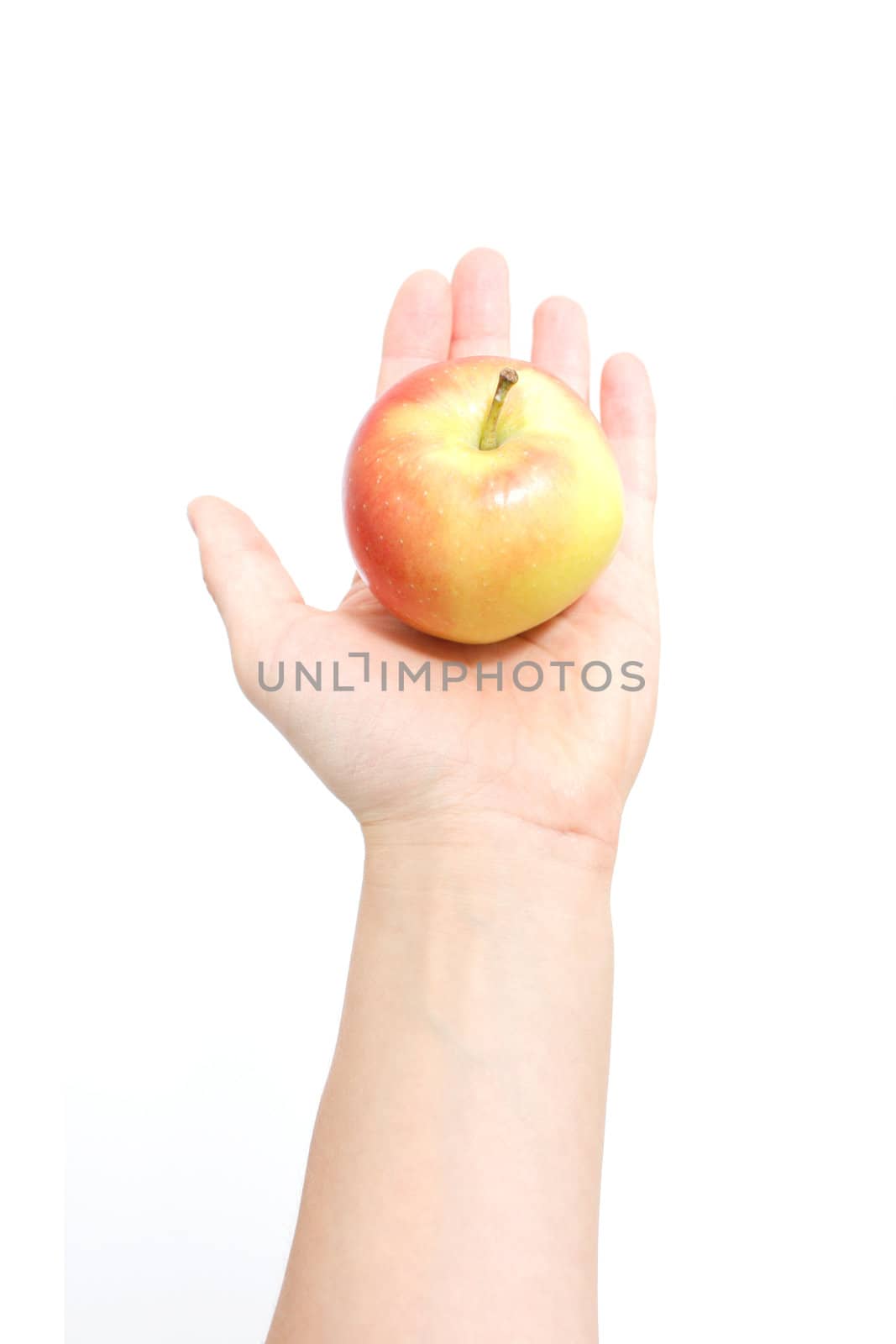 Handing apple