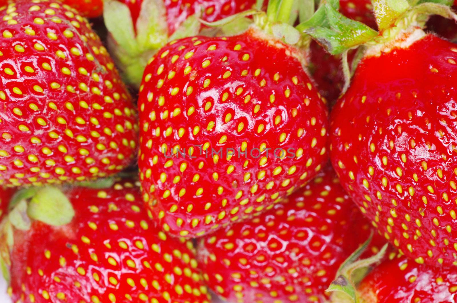 macro of a strawberry texture