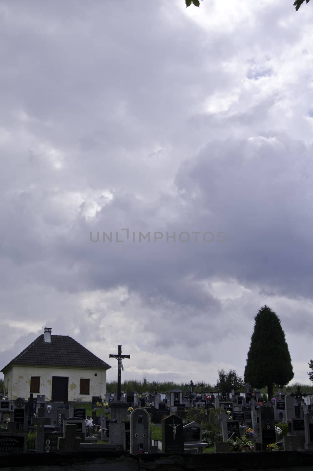 A traditional european cemetery in Czech Republic