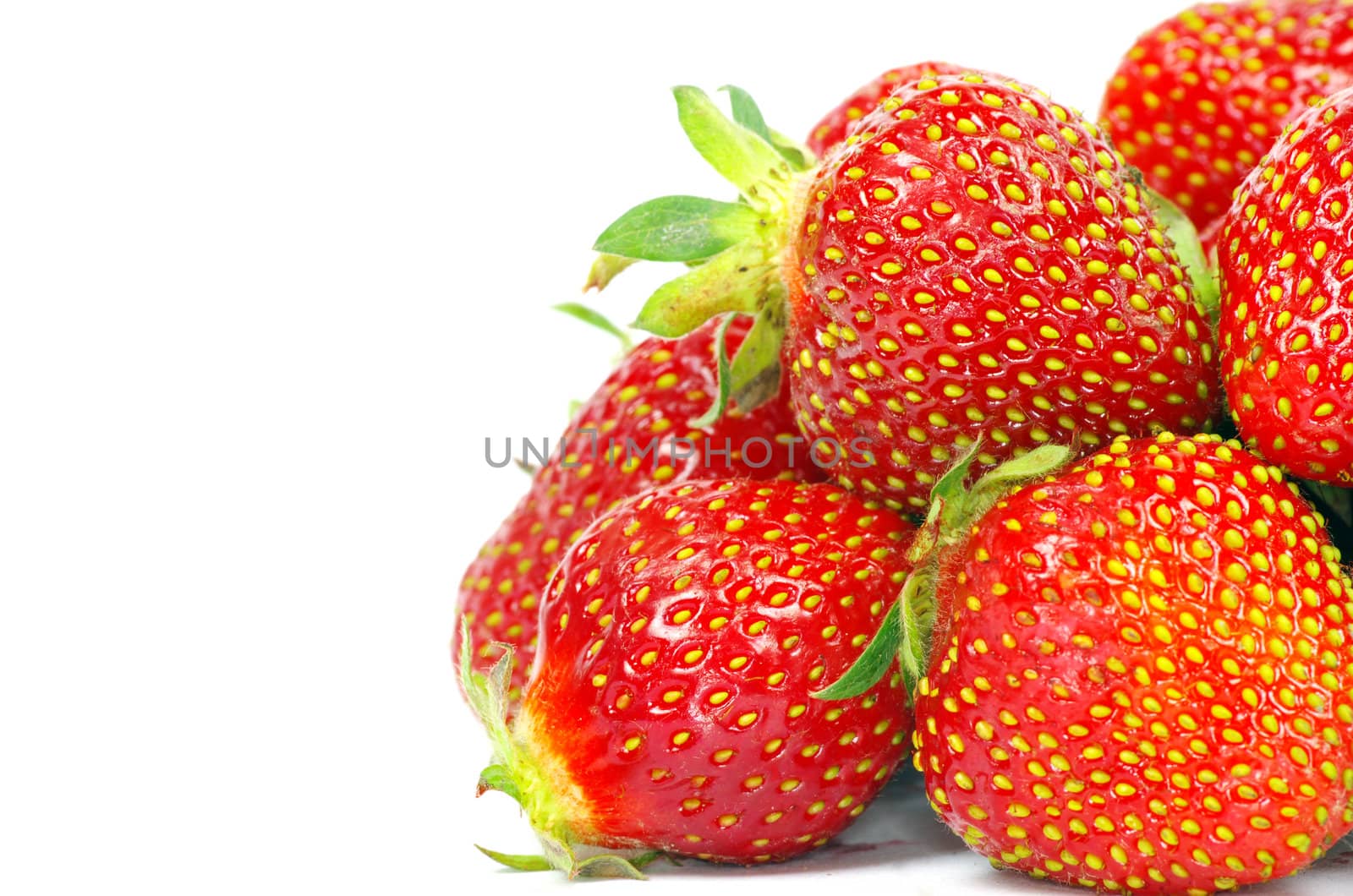 strawberries isolated on white