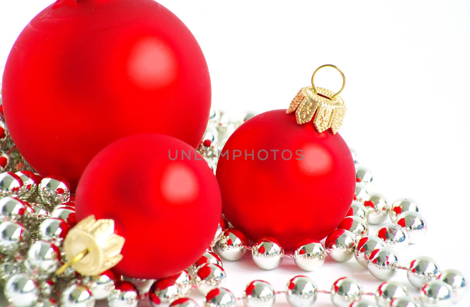 christmas balls isolated on the white background