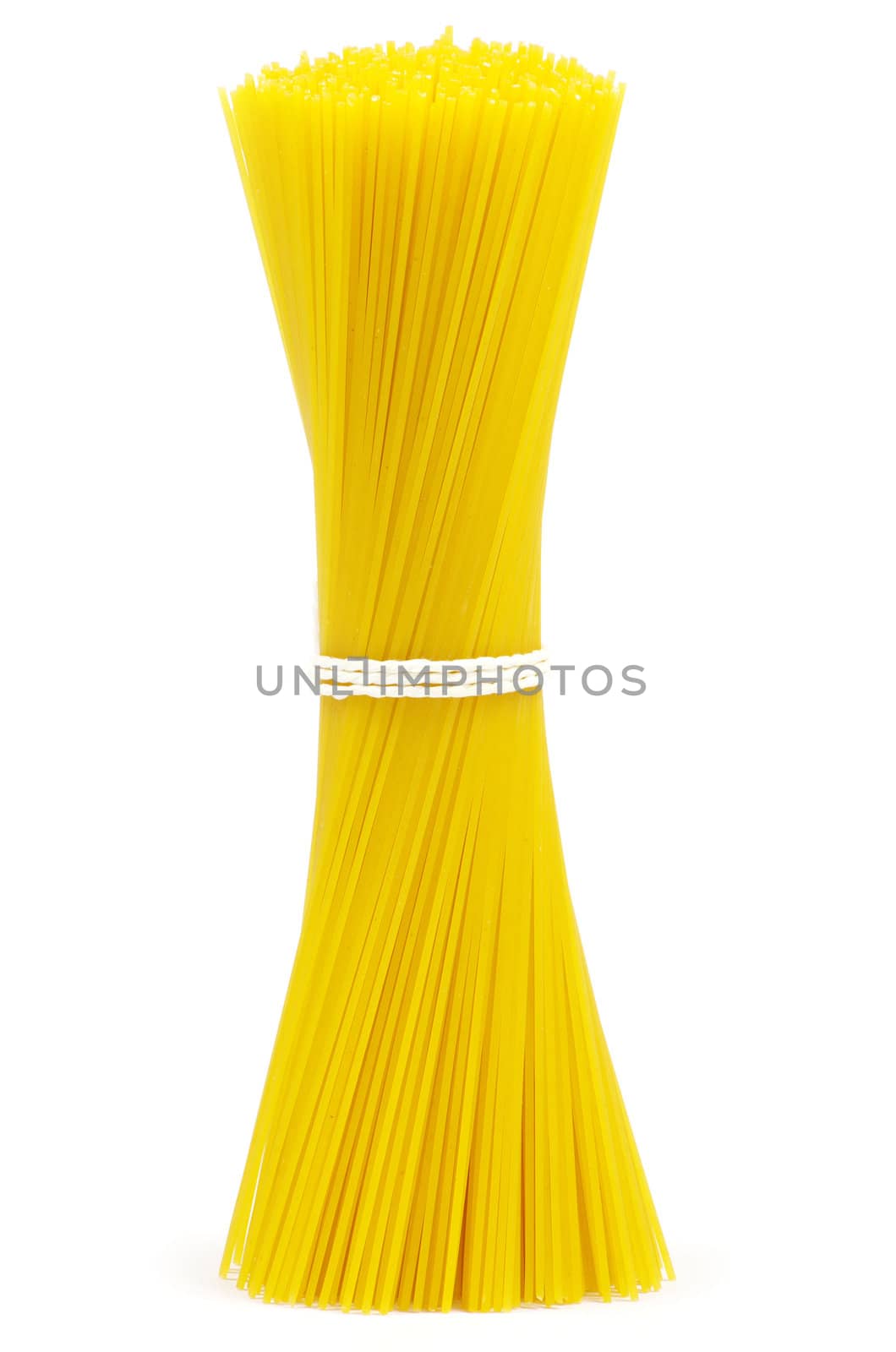 Bunch of spaghetti isolated on white background.