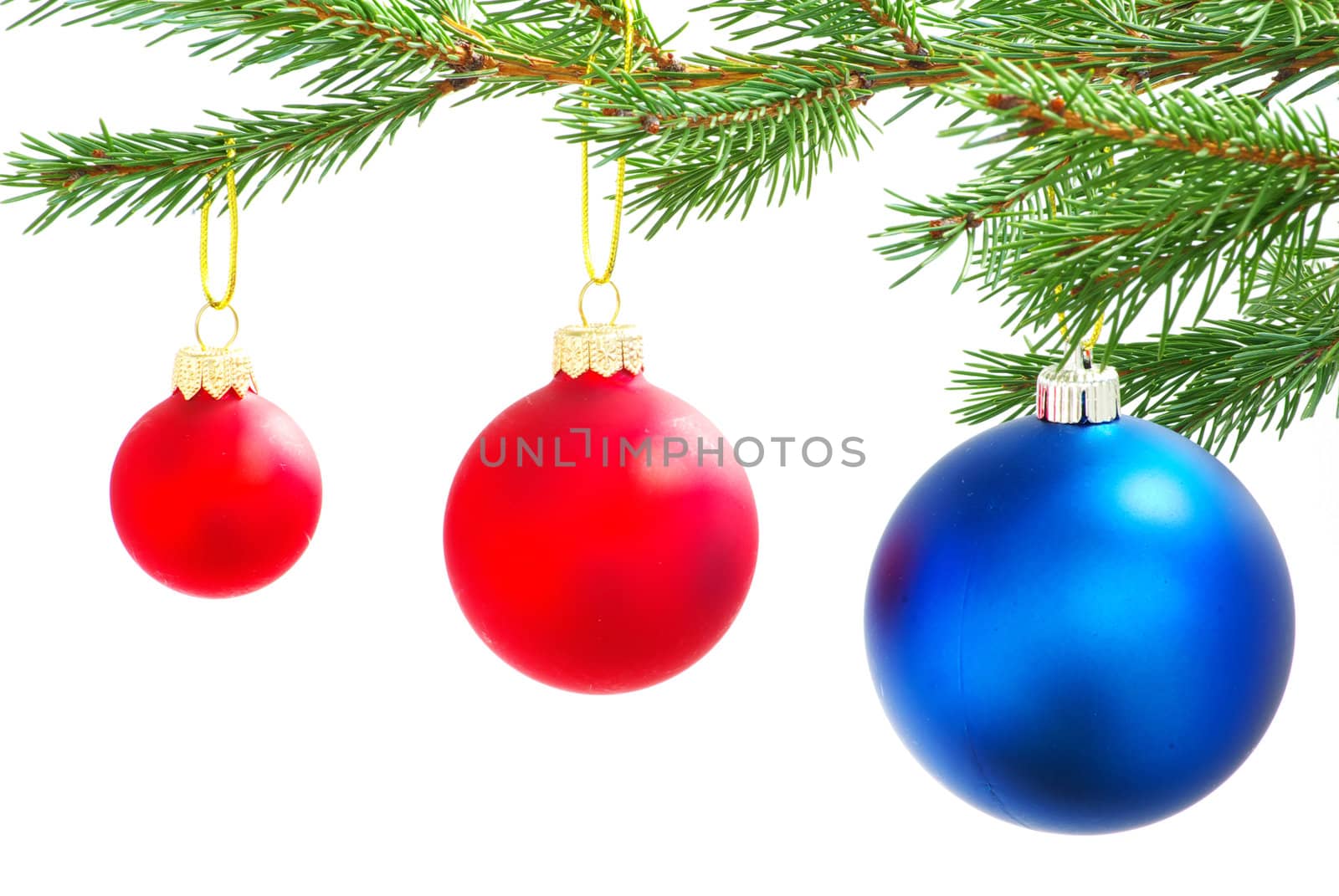 Christmas balls isolated on the white background