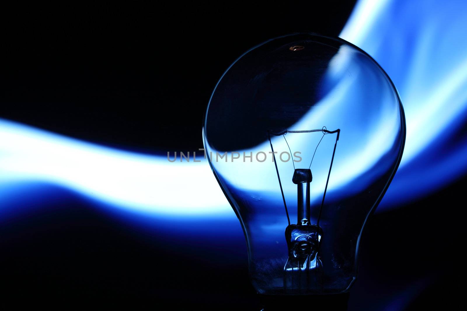 bulb on abstract background macro close