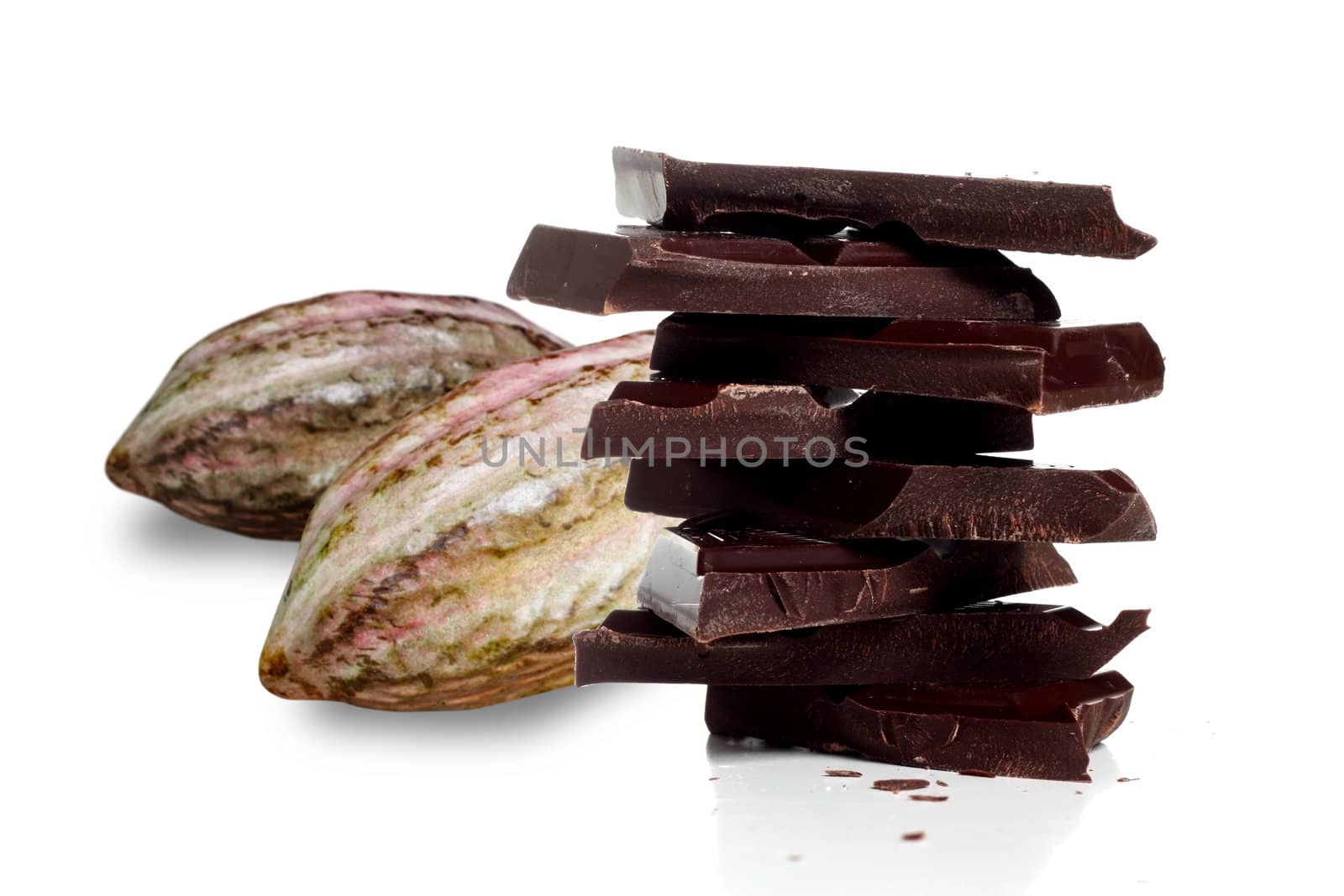 Cocoa fruit and dark chocolate by leeser