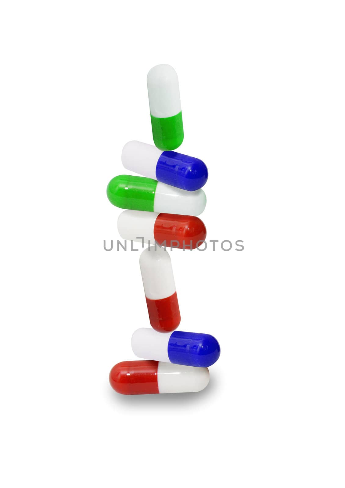 Pills in a stack