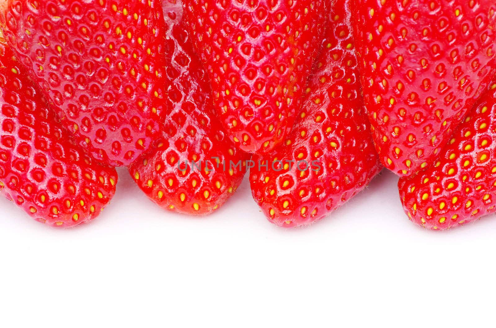  strawberries isolated on a white
