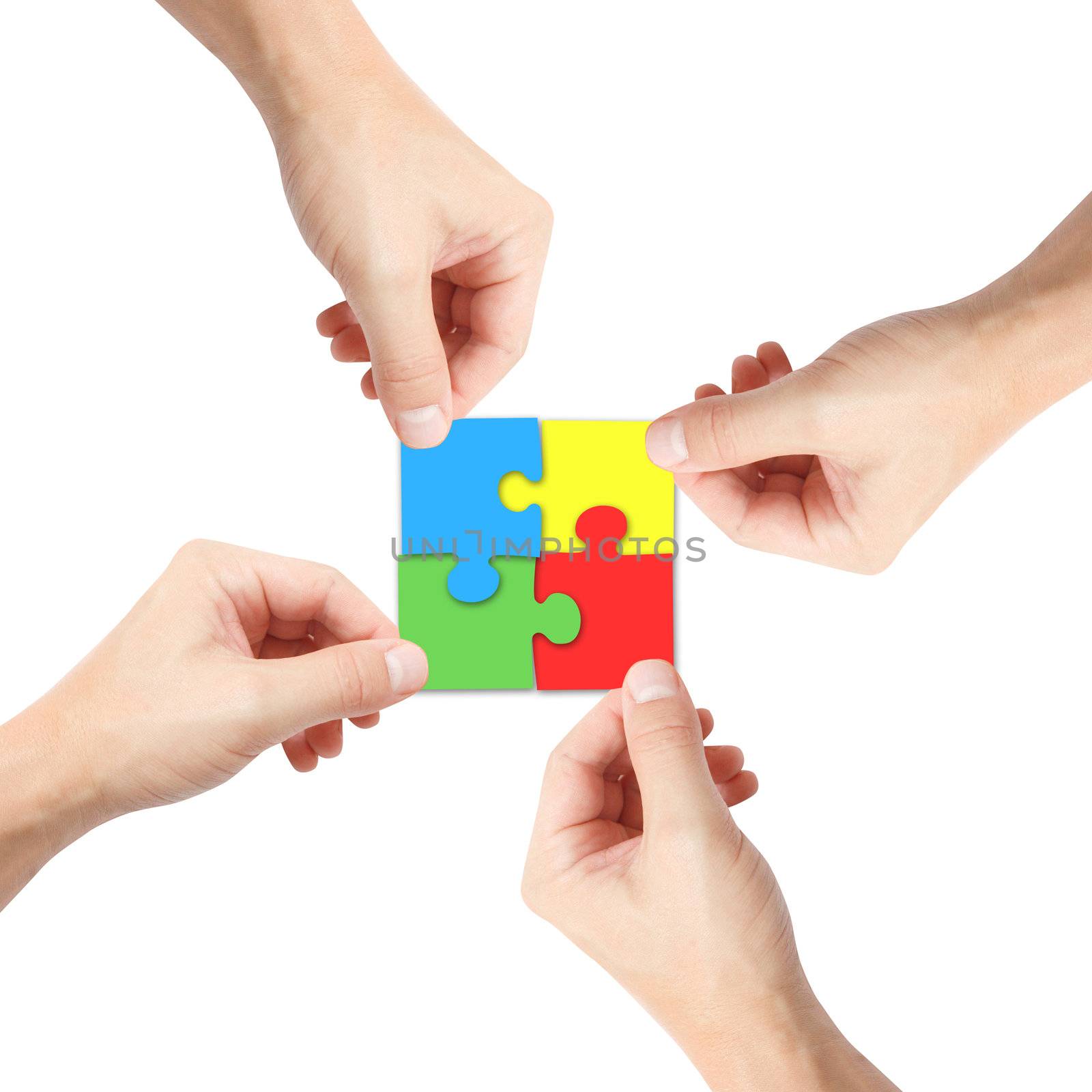 Solving a puzzle with teamwork