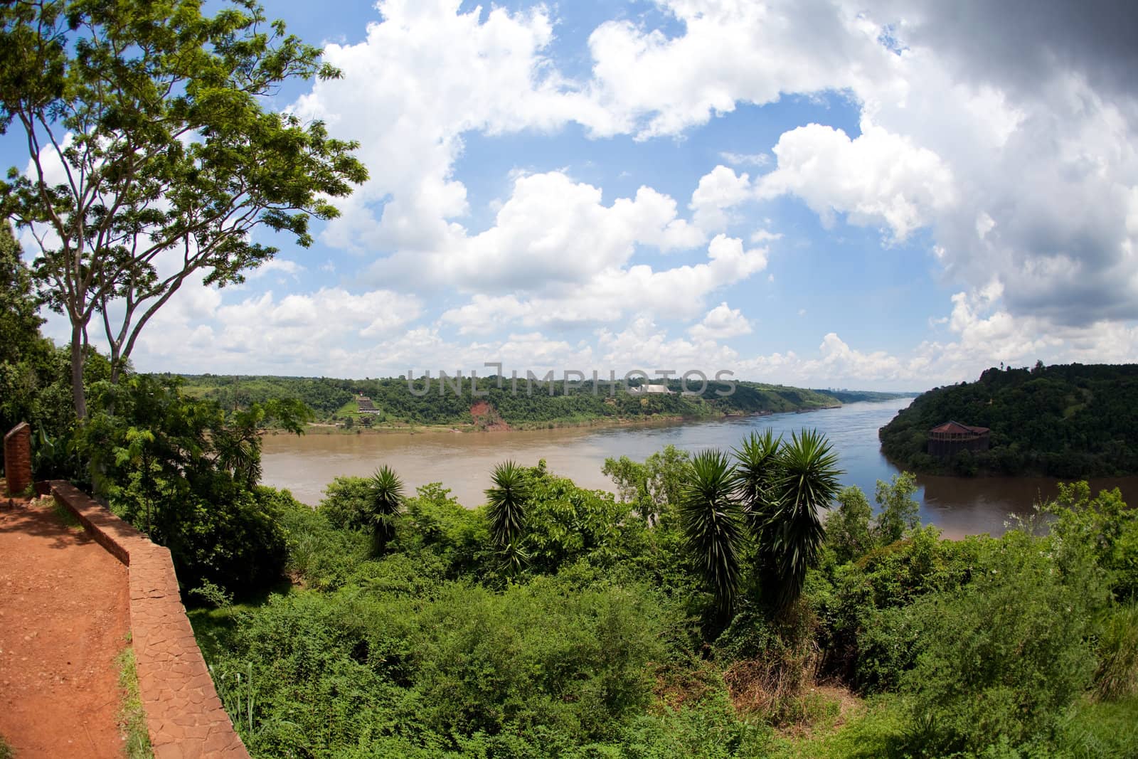 three boundaries of Argentina. Paraguay and Brazil