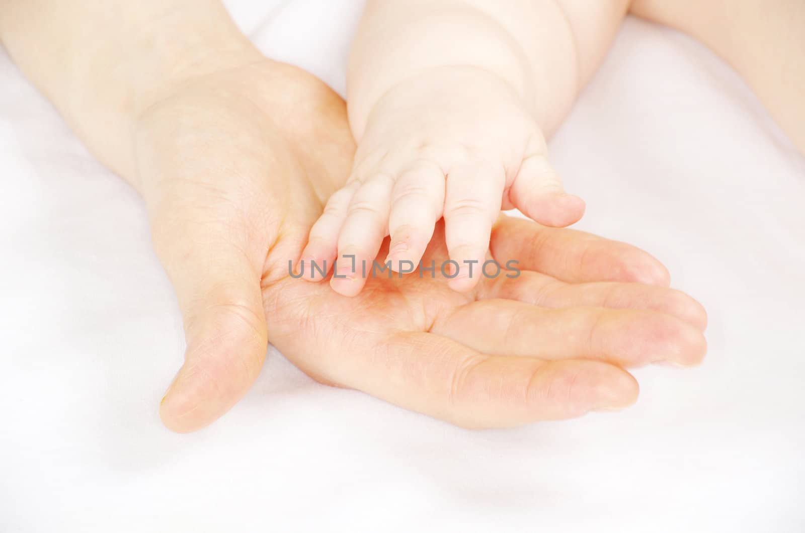 baby hand  isolated on white