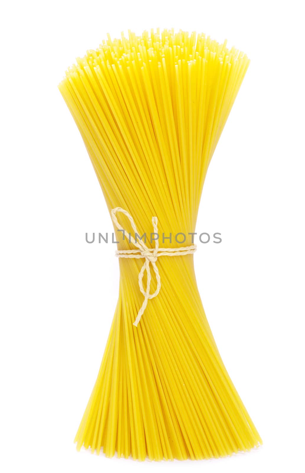 Bunch of spaghetti isolated on white background.