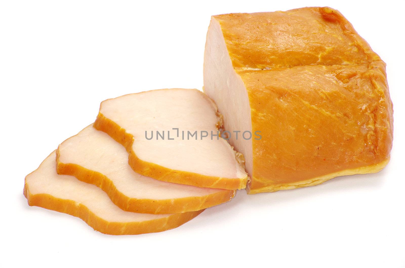 Smoked meat, isolated on a white background