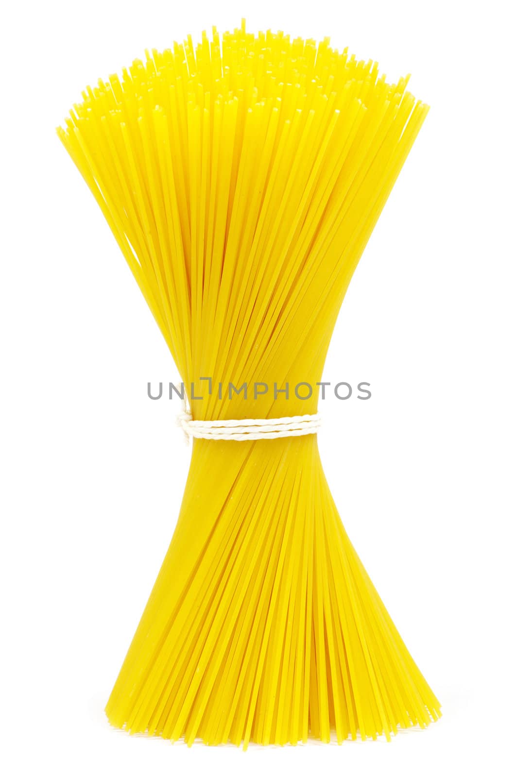 Bunch of spaghetti isolated on white background