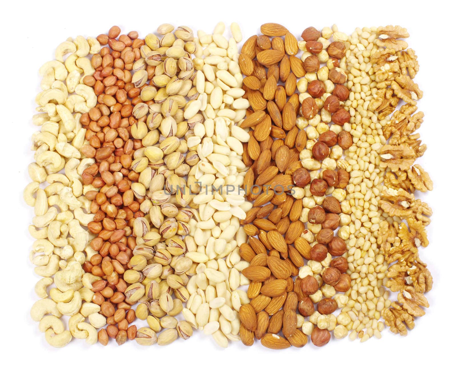mixed nuts on a background