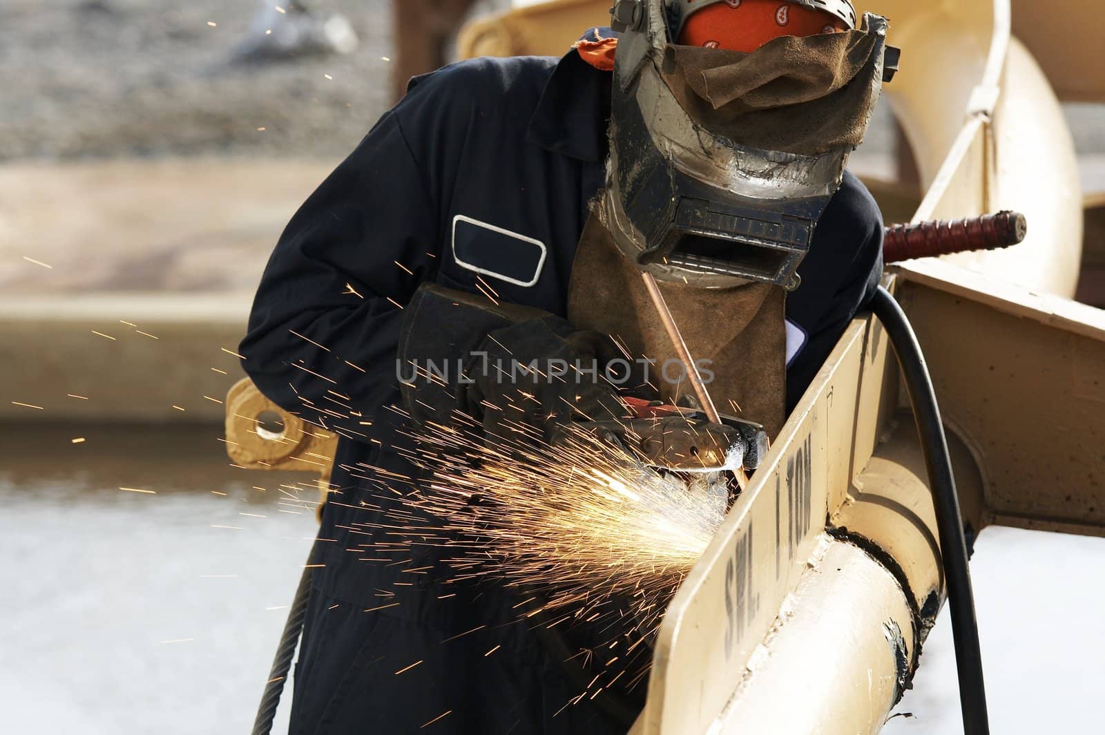 a picture of an arc welder at work