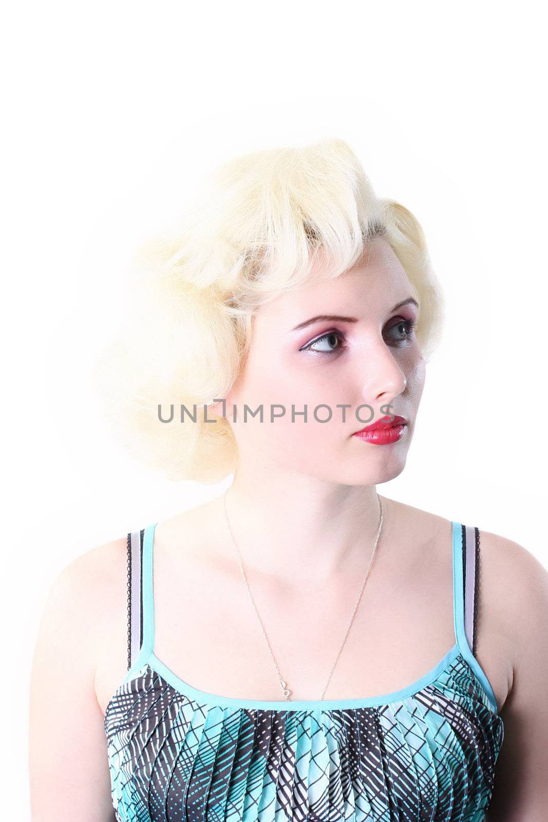 blond face hair make-up females isolated human