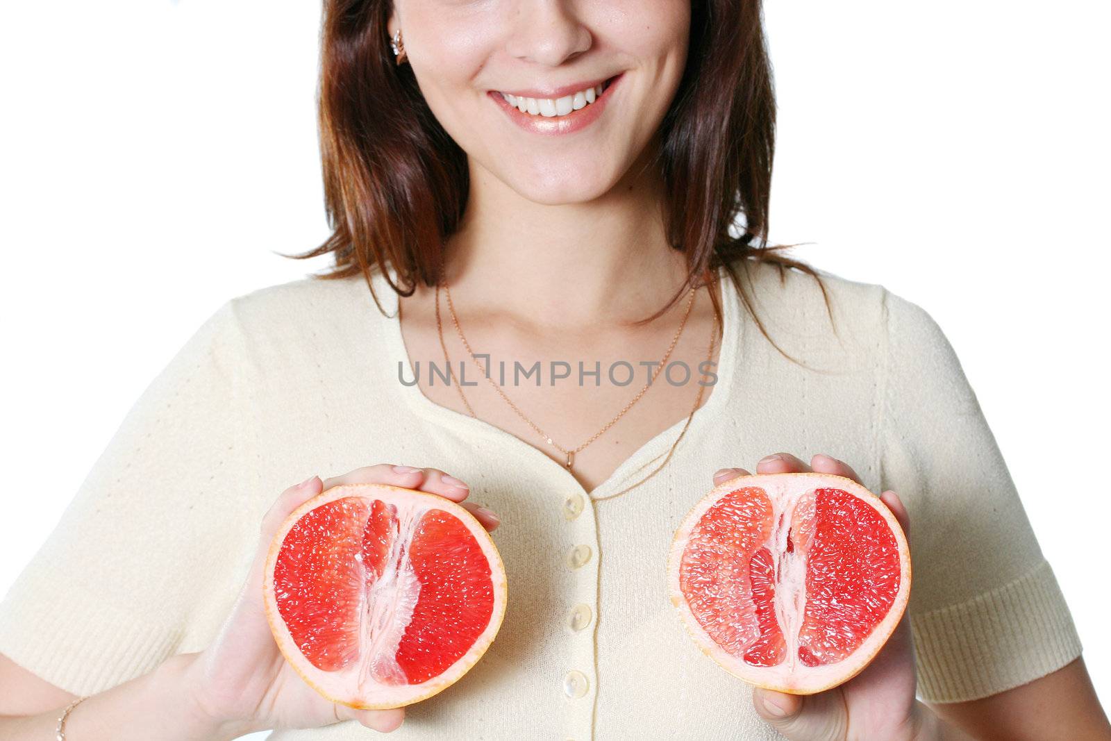  isolated white happiness dieting caucasian teeth fruit