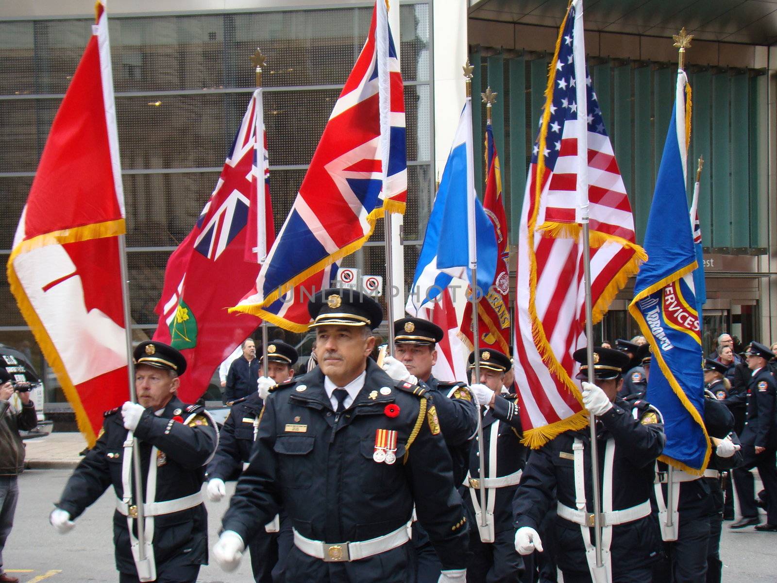 colorguard marching on rememberance day nov.11/2008 toronto ntario canada