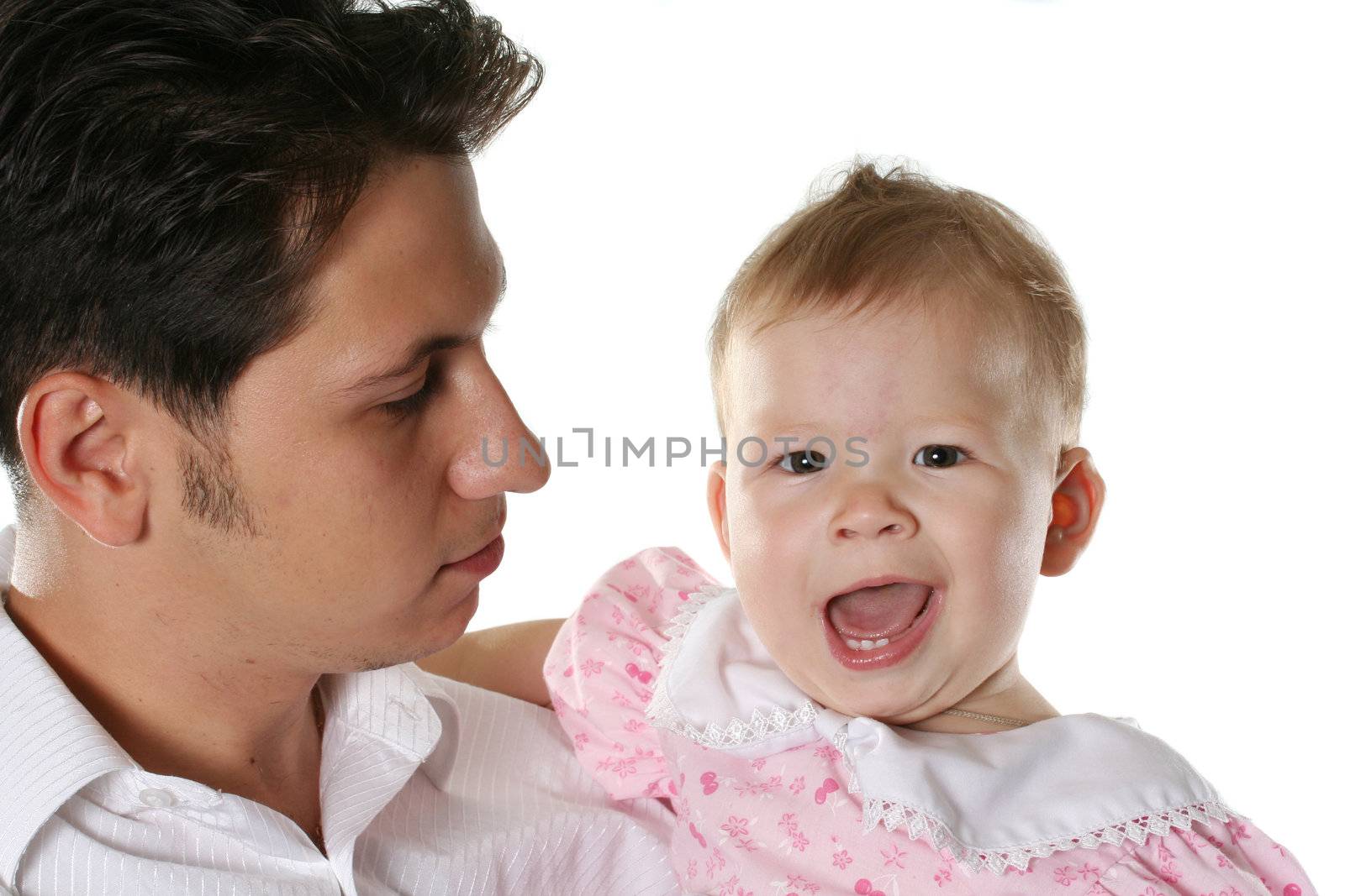 child isolated happiness father cheerful parent baby
