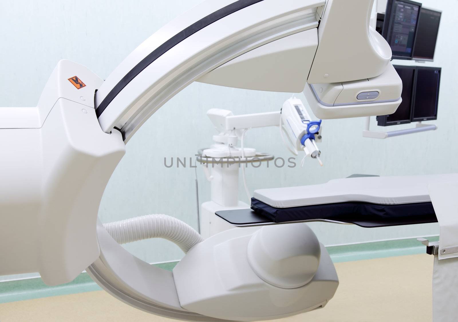 Cardiovascular X-Ray and an angiographic injection system in a hospital