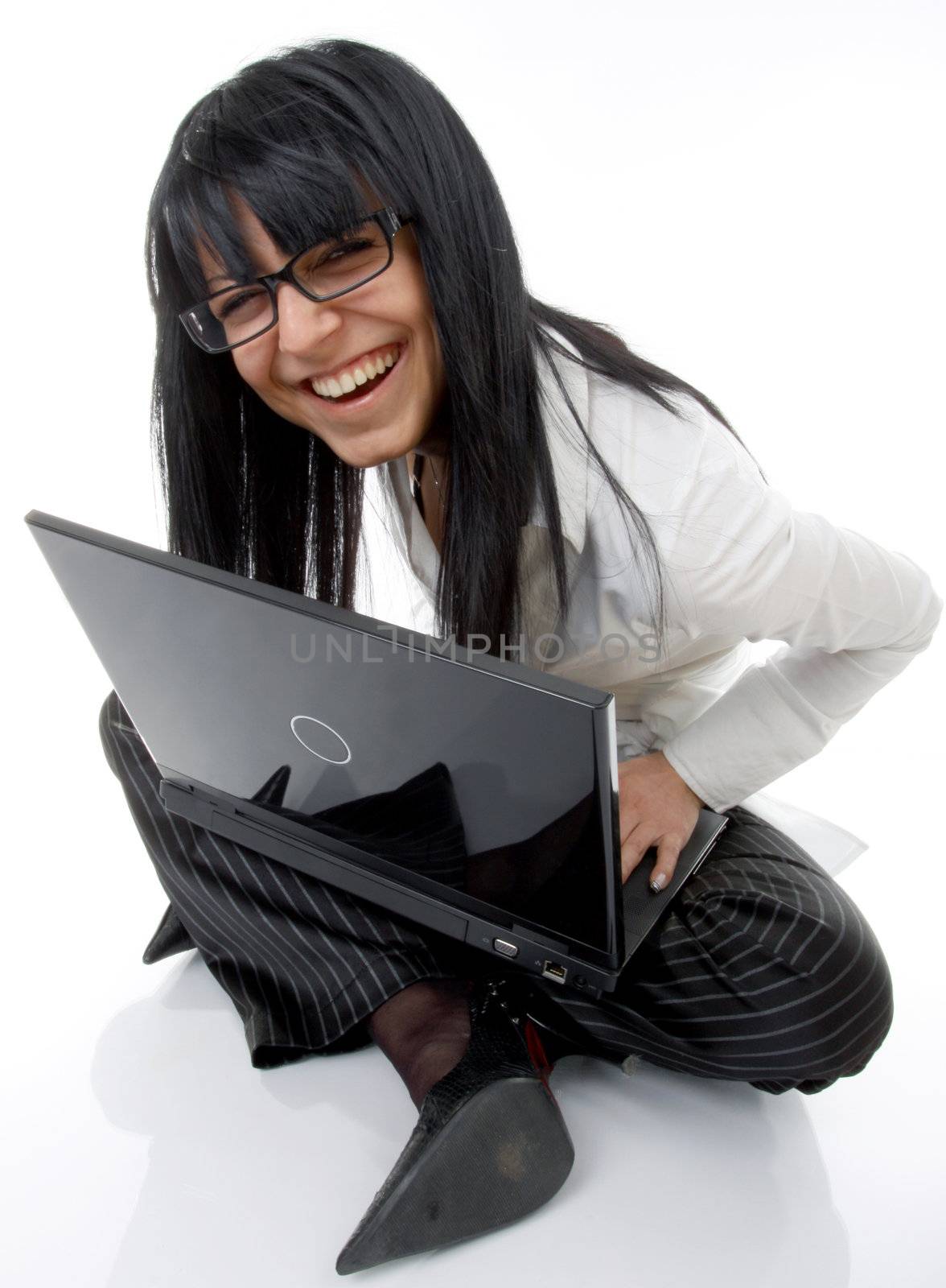 Attractive young female with a laptop