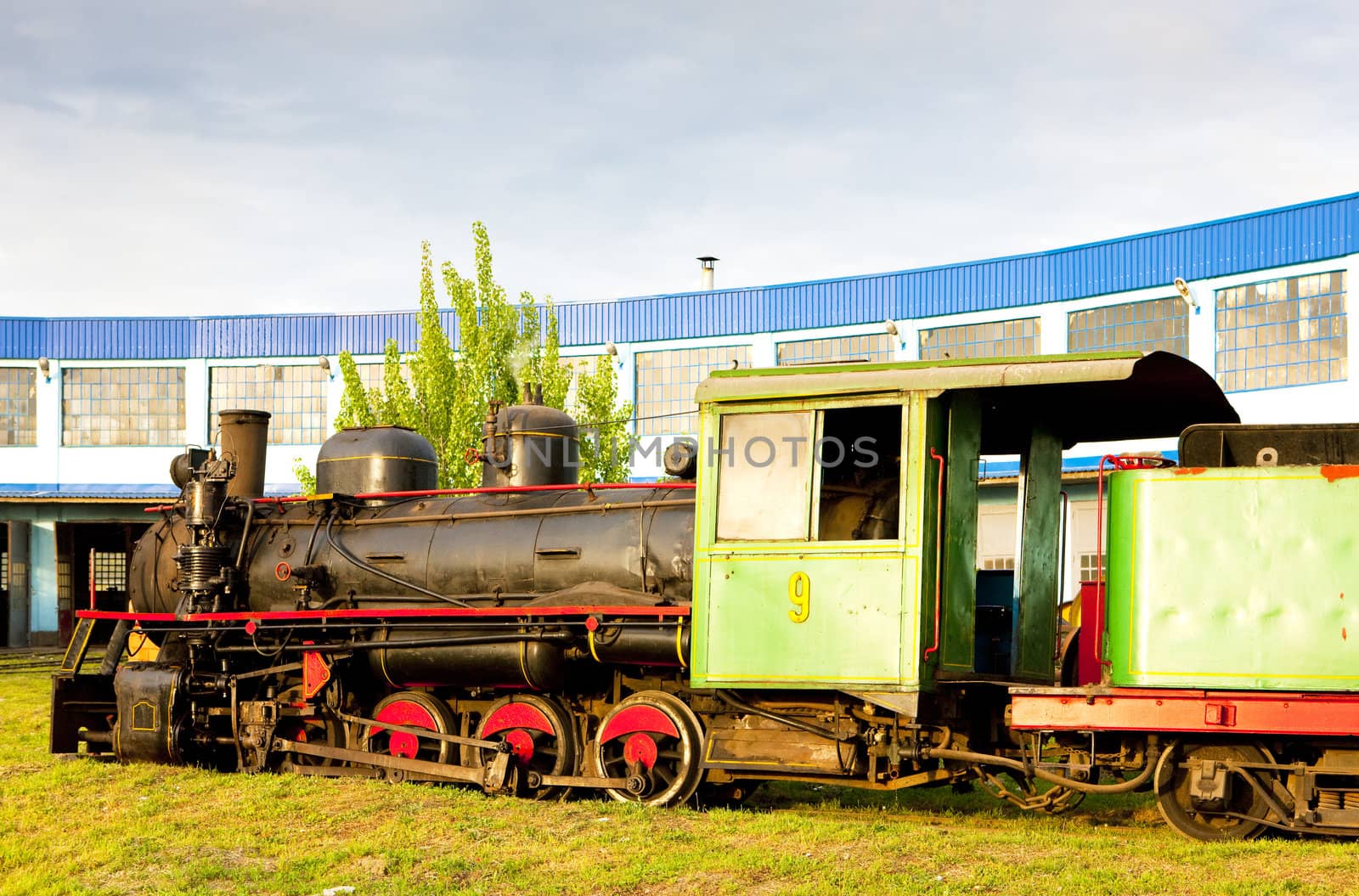 steam locomotive in depot, Kostolac, Serbia