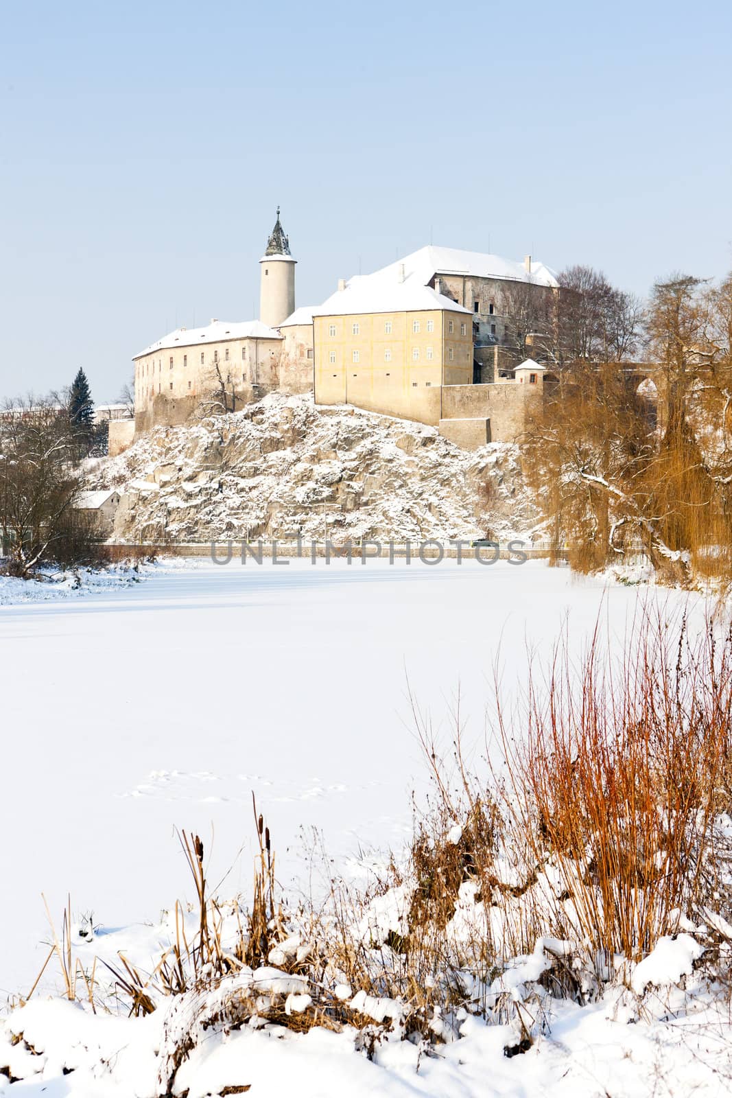 Ledec nad Sazavou Castle in winter, Czech Republic
