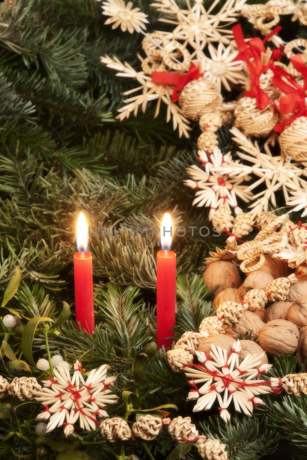 Christmas still life with candles