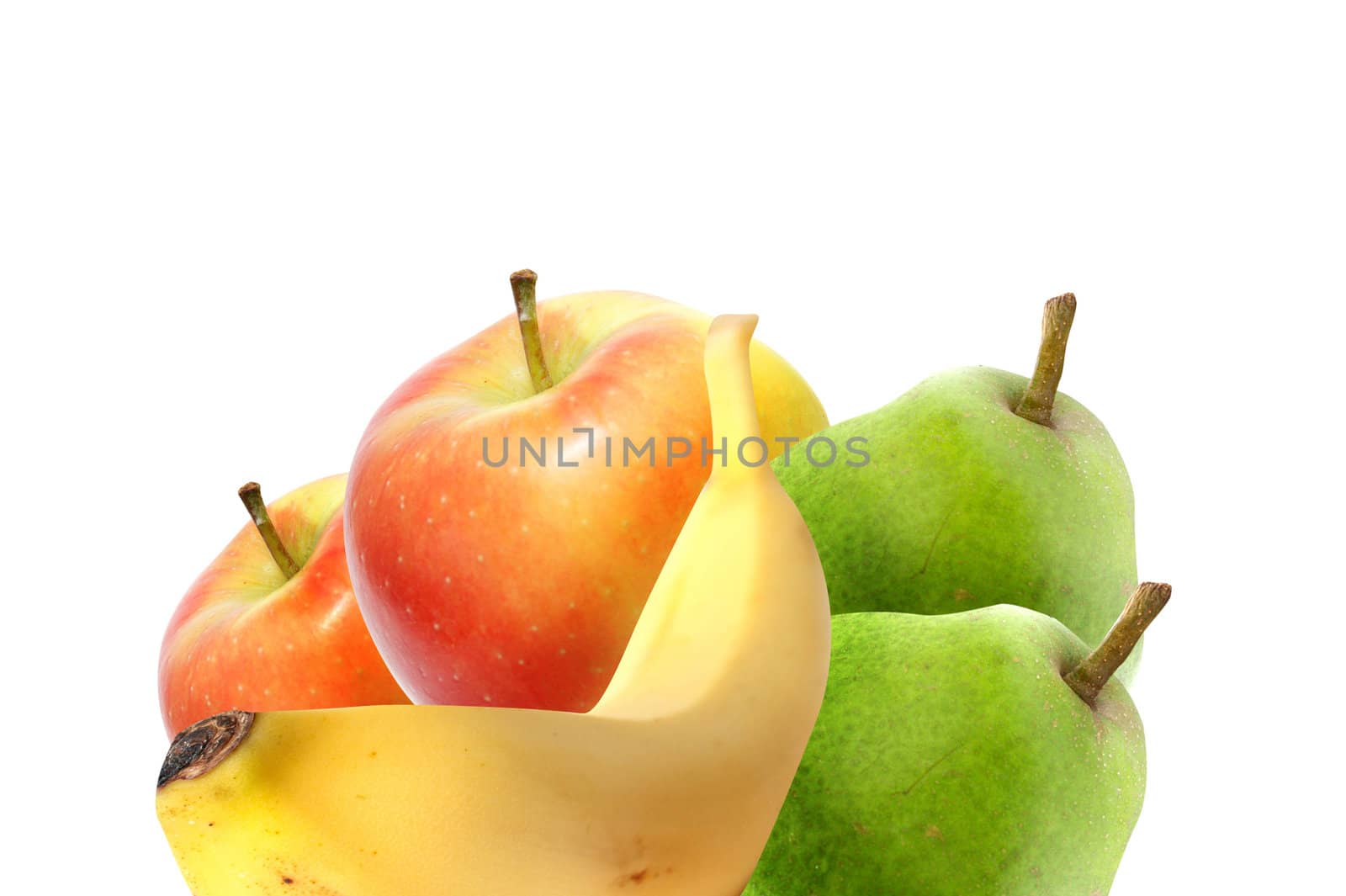 Apple, pear, banana by leeser