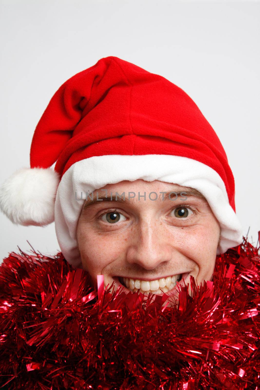 Man with christmas hat
