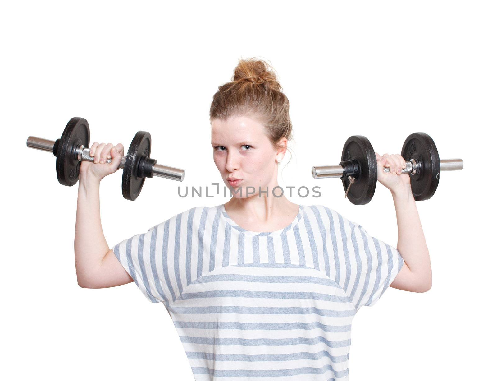 Girl with weights