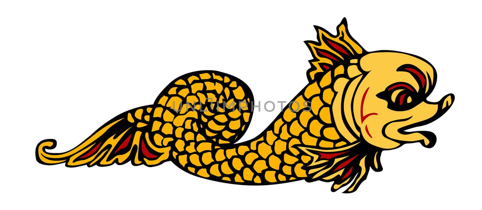 vector illustration of mythological fish