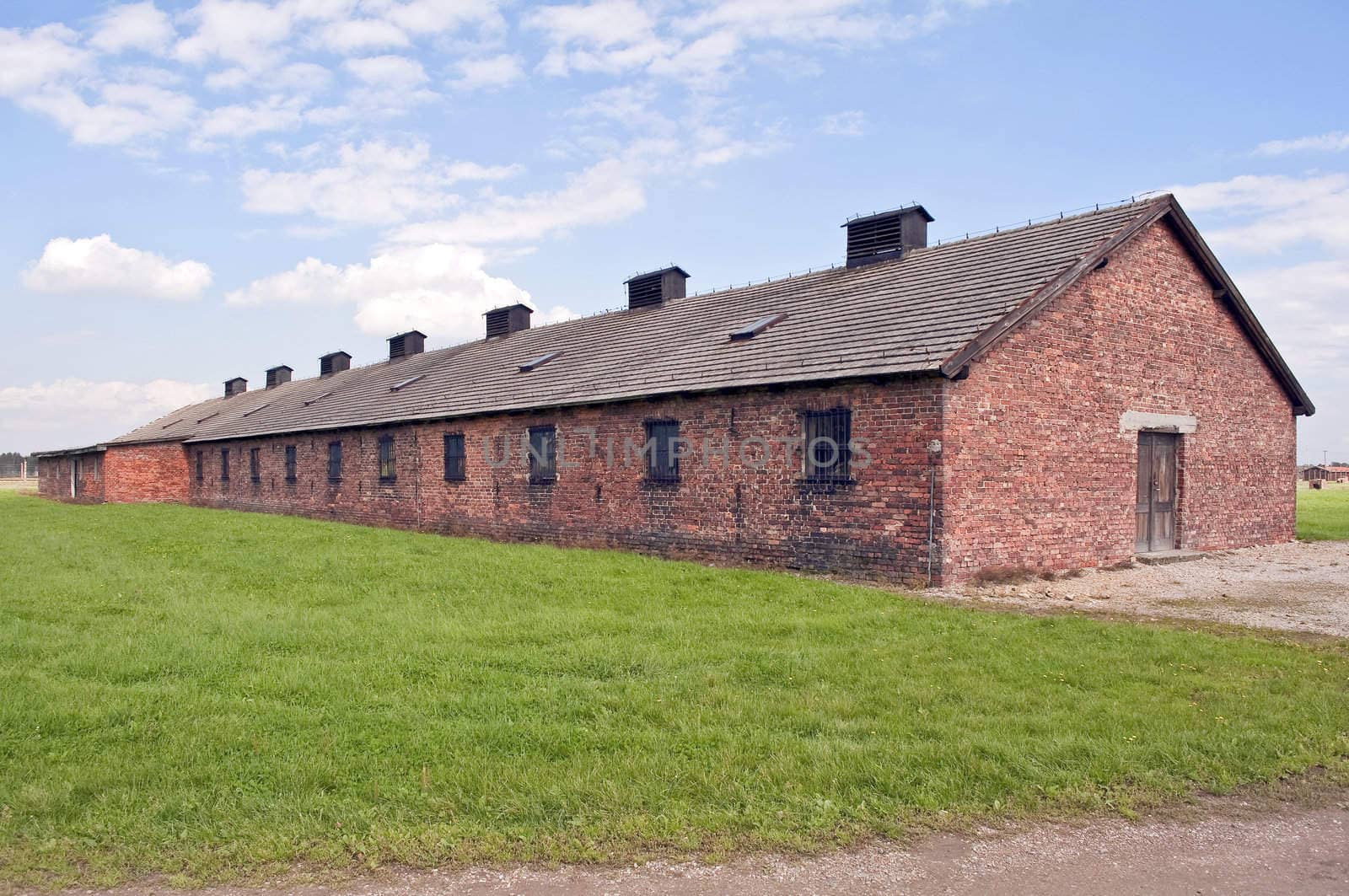 Prisoners barracks at the Auschwitz Birkenau concentration camp in Poland.